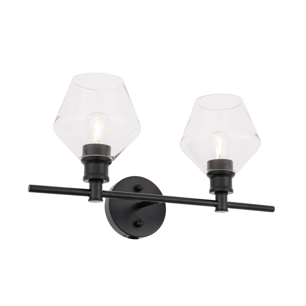 Gene 2 light Black and Clear glass Wall sconce. Picture 5