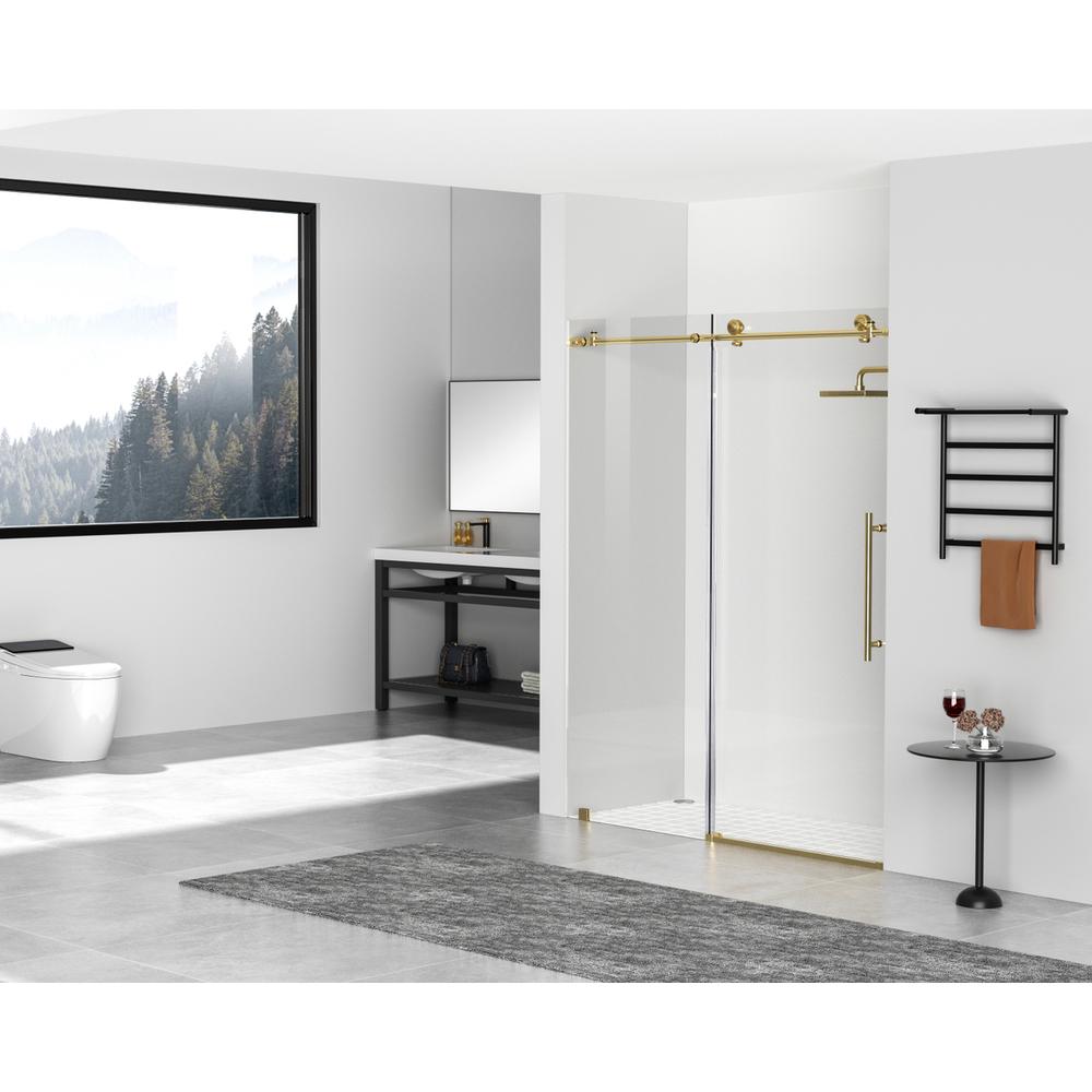 Frameless shower door 60 x 76 Brushed Gold. Picture 2
