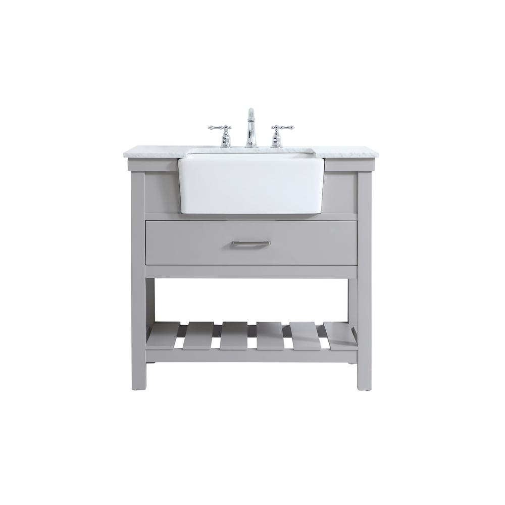 36 inch Single bathroom vanity in grey. Picture 1