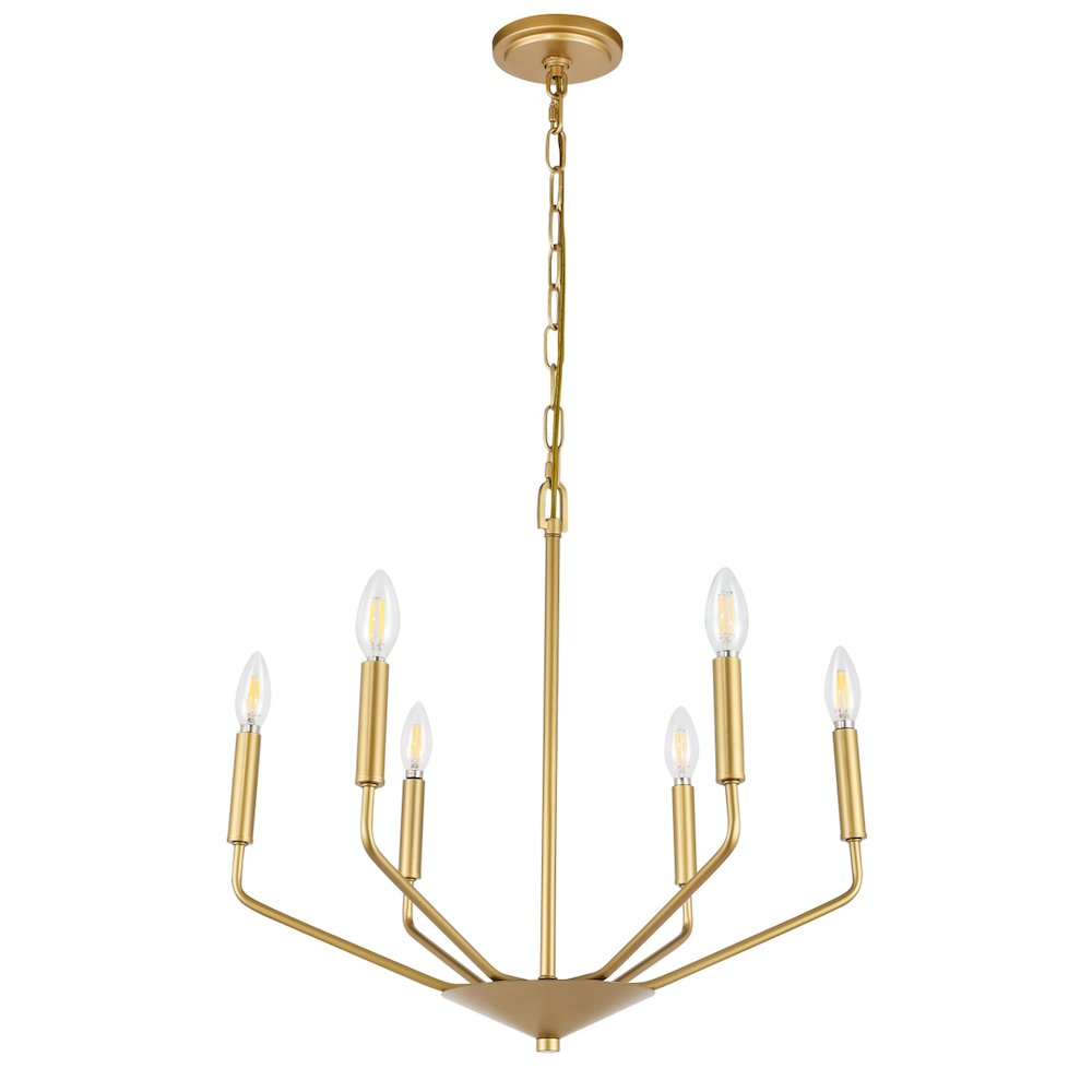 Enzo 6 Light Brass Pendant. Picture 5