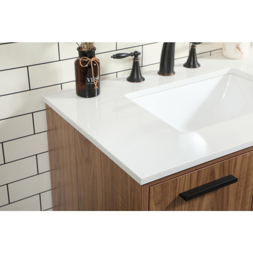 30 inch Single bathroom vanity in walnut brown. Picture 5