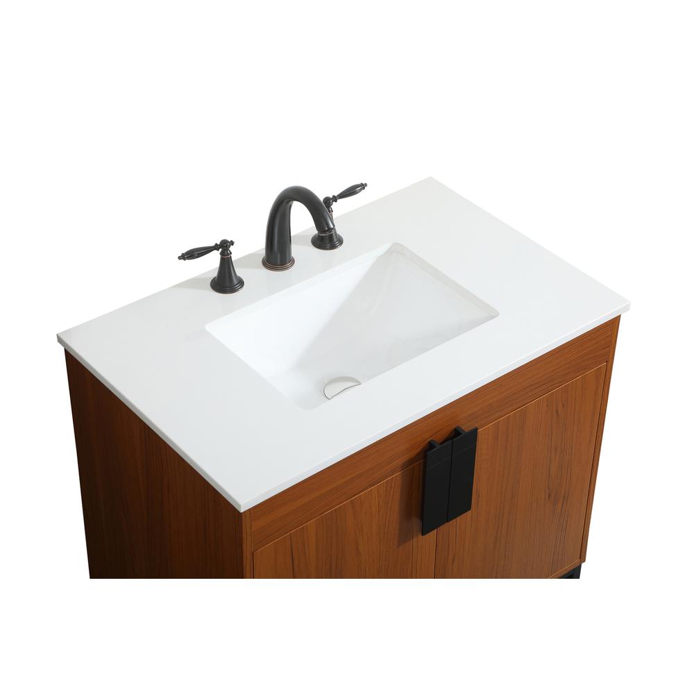 30 inch Single bathroom vanity in teak. Picture 10