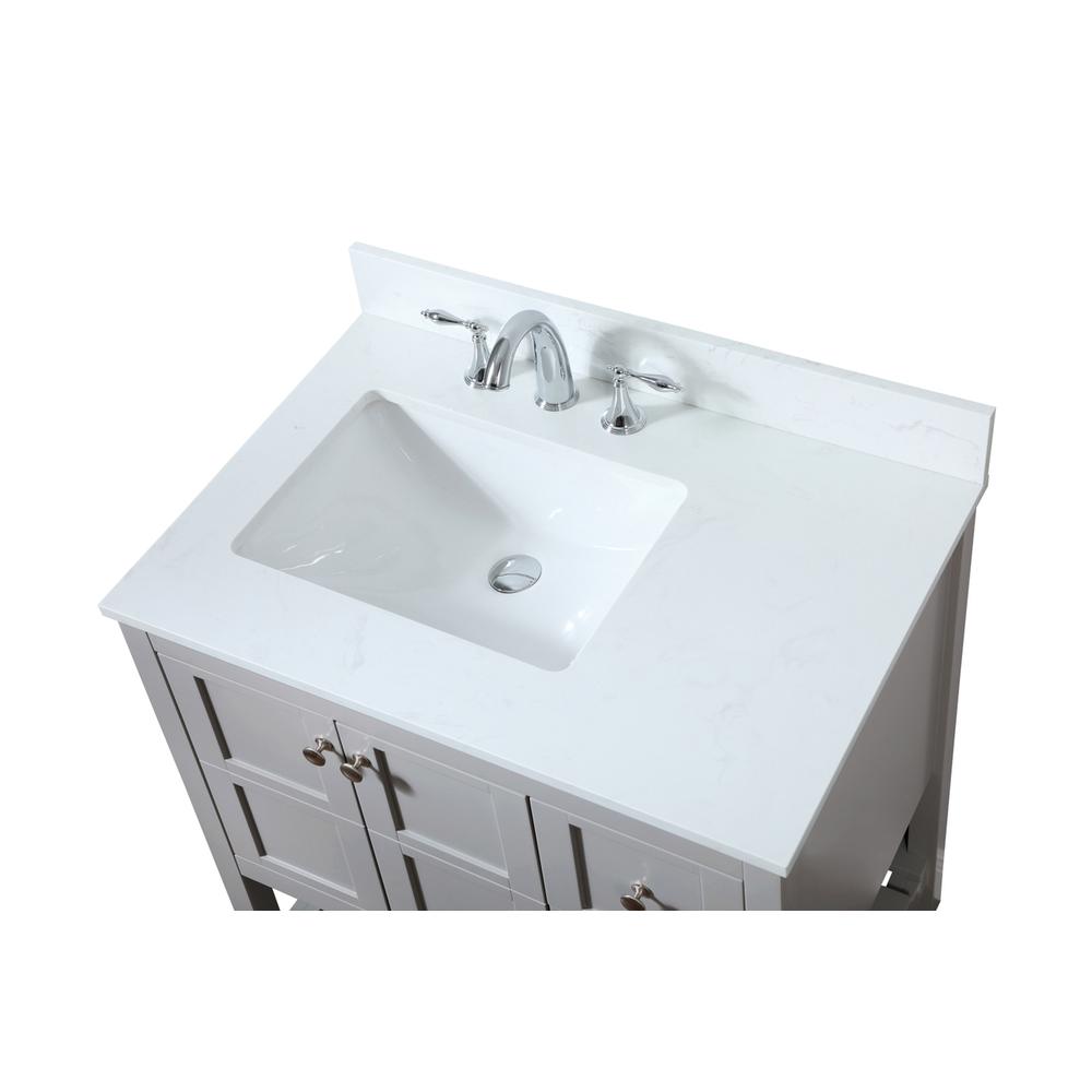 32 inch Single bathroom vanity in grey with backsplash. Picture 10