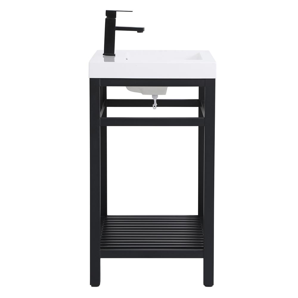30 inch Single Bathroom Metal Vanity in Black. Picture 12