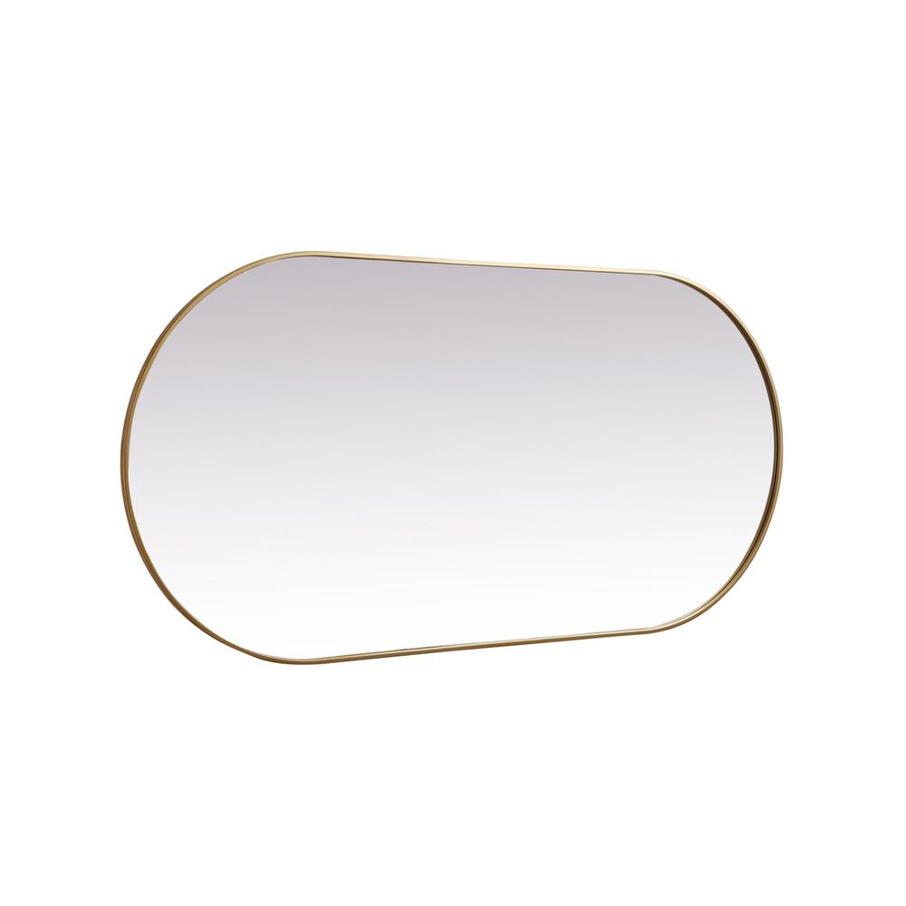 Metal Frame Oval Mirror 36x72 Inch in Brass. Picture 9