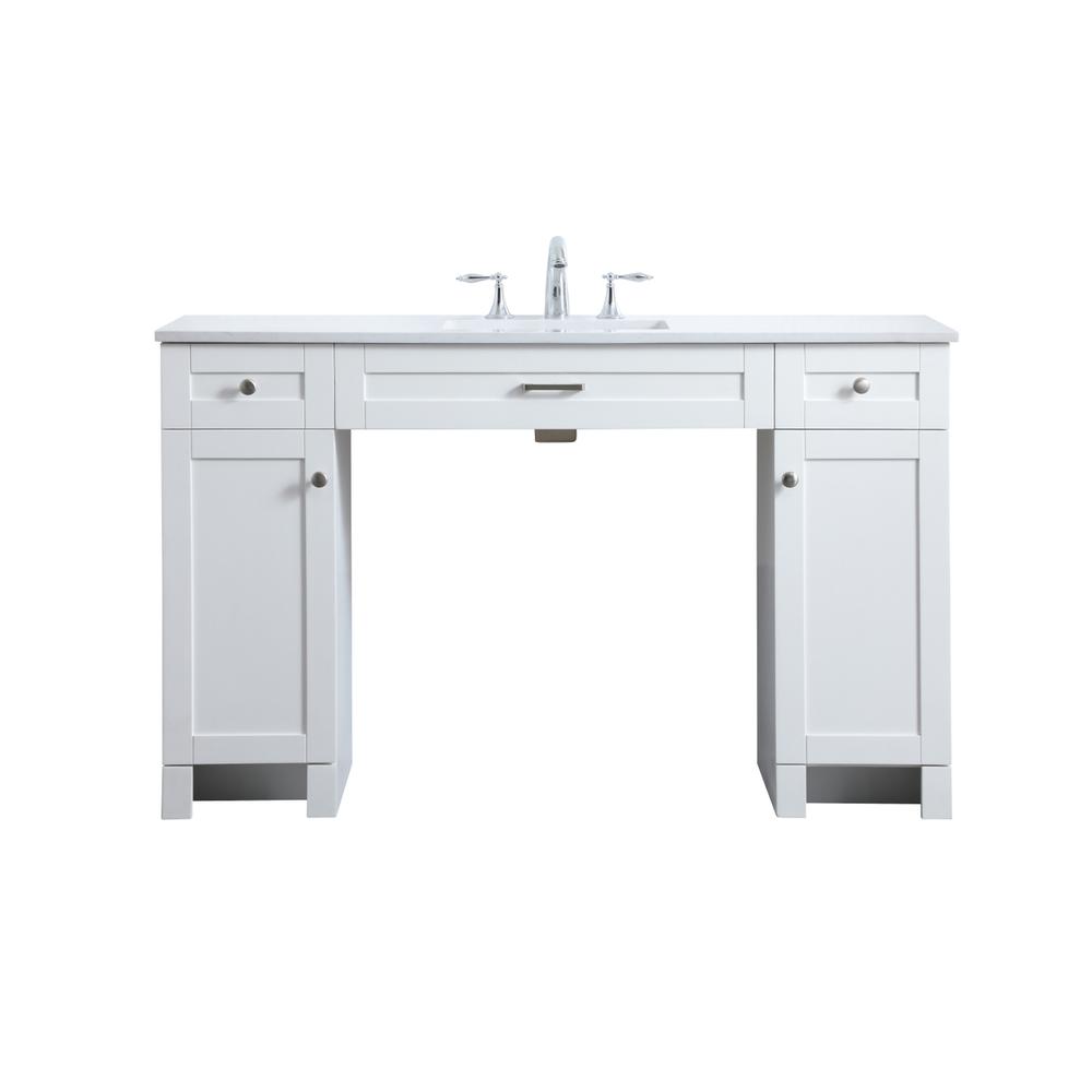 54 Inch ADA Compliant Bathroom Vanity In White. Picture 1