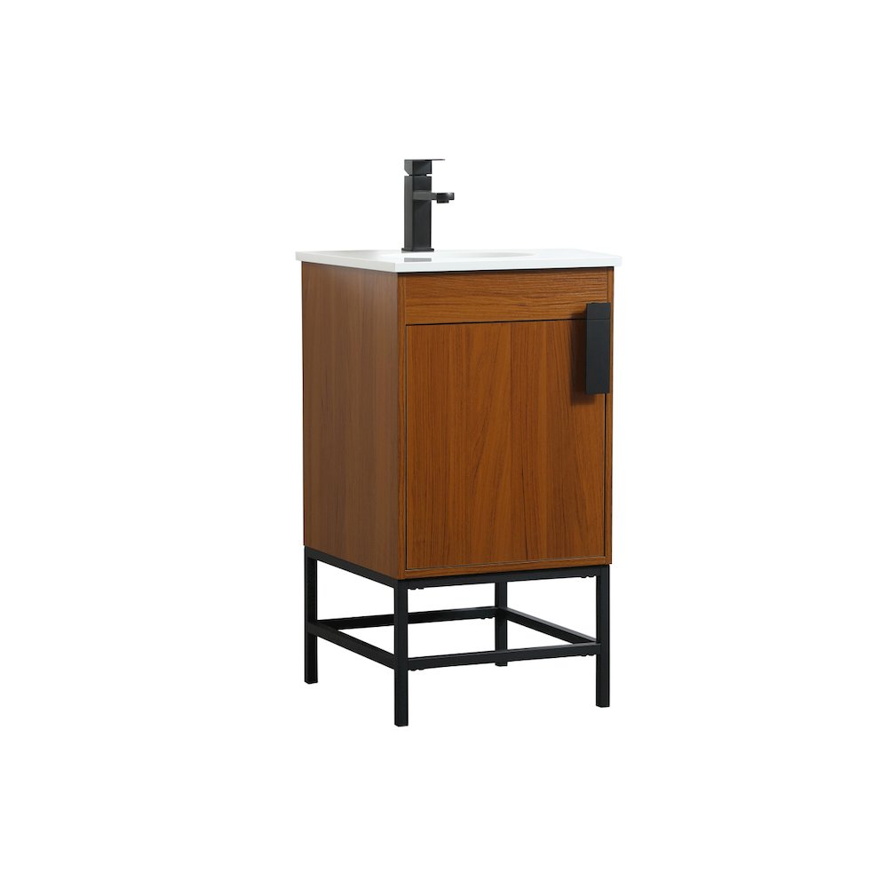 18 Inch Single Bathroom Vanity In Teak. Picture 8