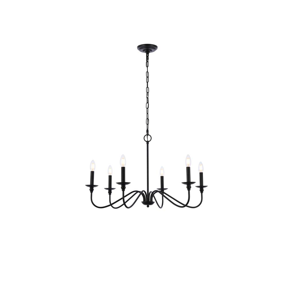 Rohan 30 inch chandelier in matte black. Picture 1