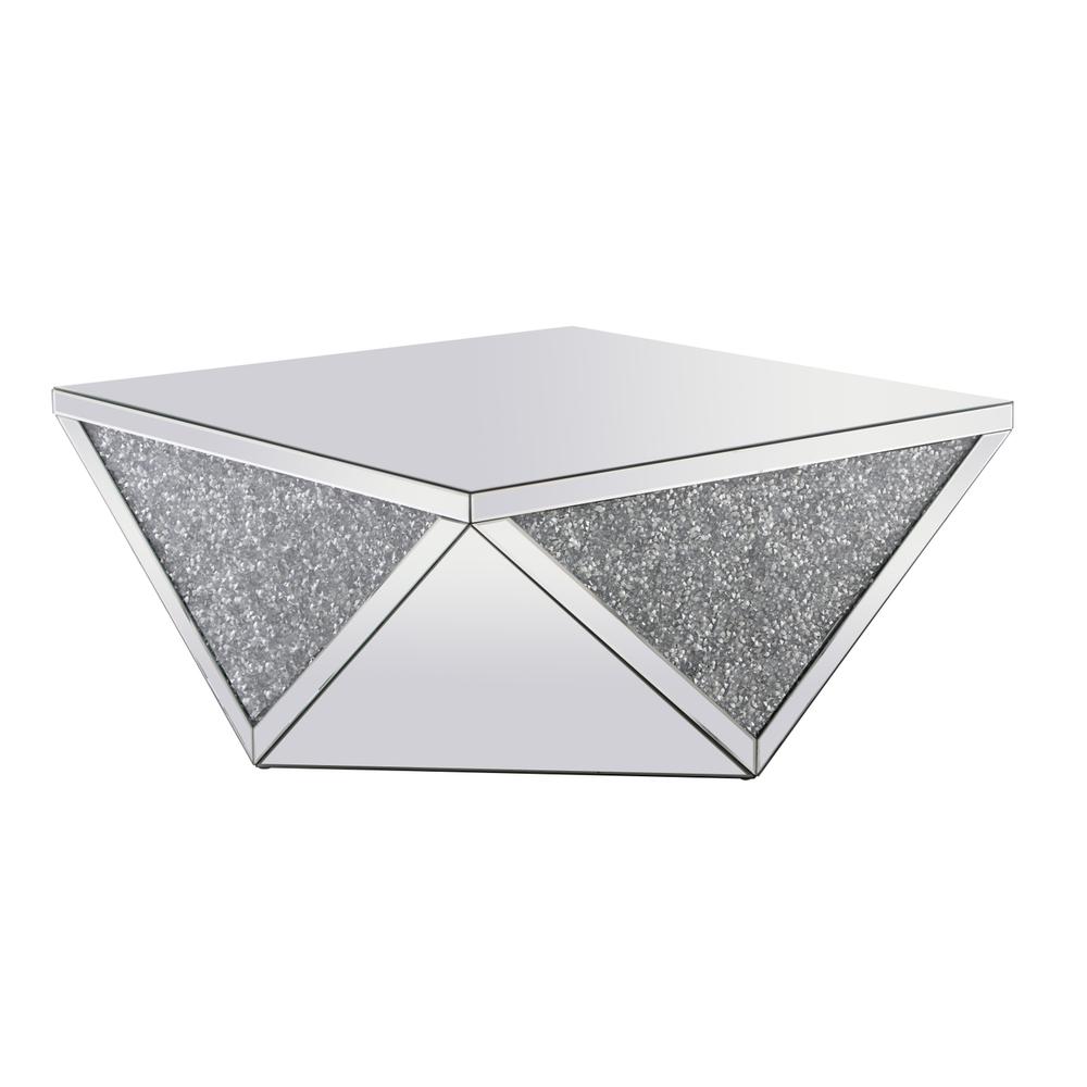 38 inch Square Crystal Coffee Table Silver Royal Cut Crystal. Picture 1