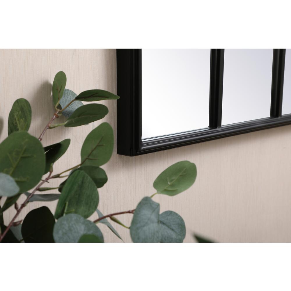 Metal windowpane mirror 32 inch x 47 inch in Black. Picture 4
