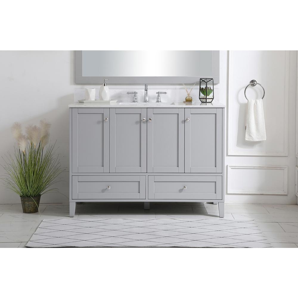 48 inch Single Bathroom Vanity in Grey with Backsplash. Picture 14