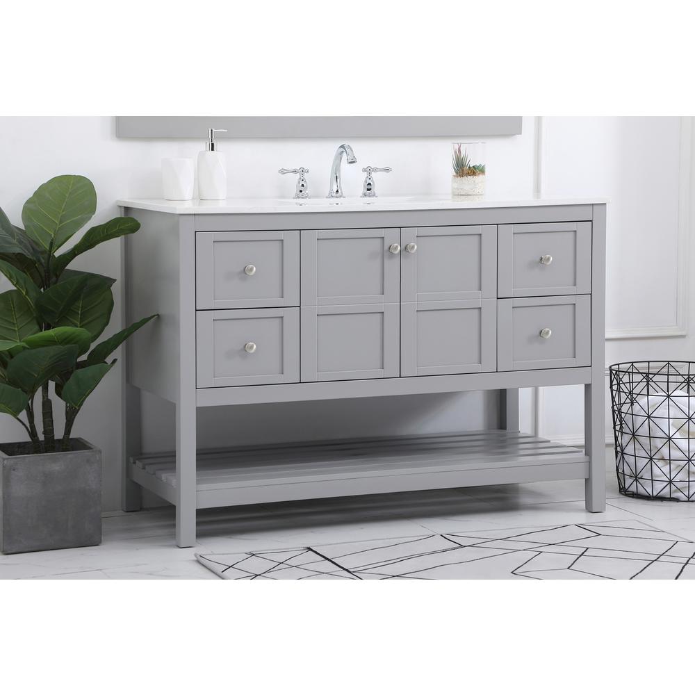 48 inch Single Bathroom Vanity in Gray. Picture 2