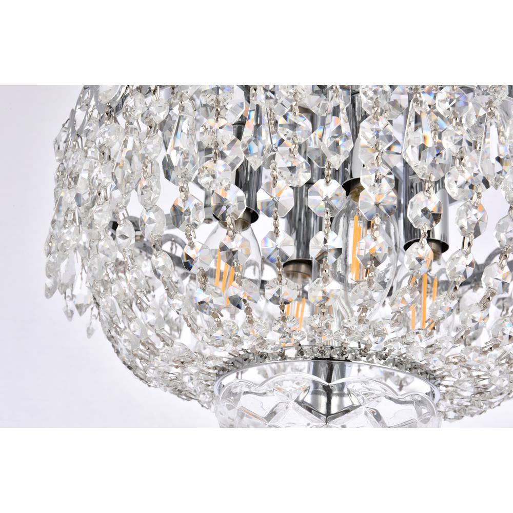 Century 4 light Chrome Flush Mount Clear Royal Cut Crystal. Picture 5