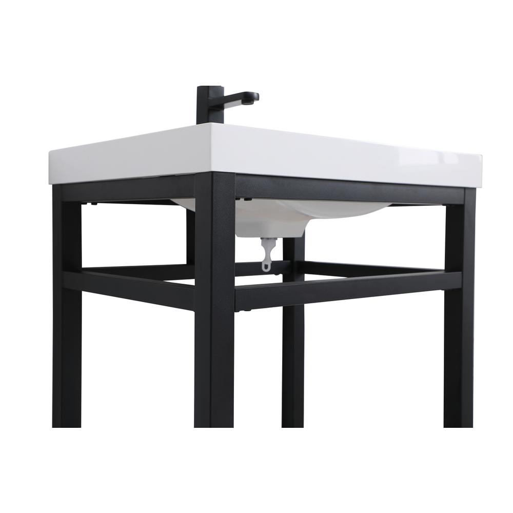24 inch Single Bathroom Metal Vanity in Black. Picture 10