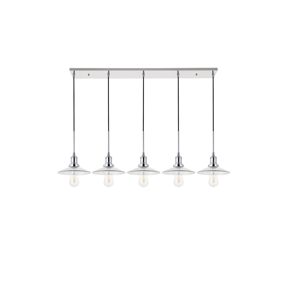 Waltz 5 Light Chrome Pendant. Picture 3