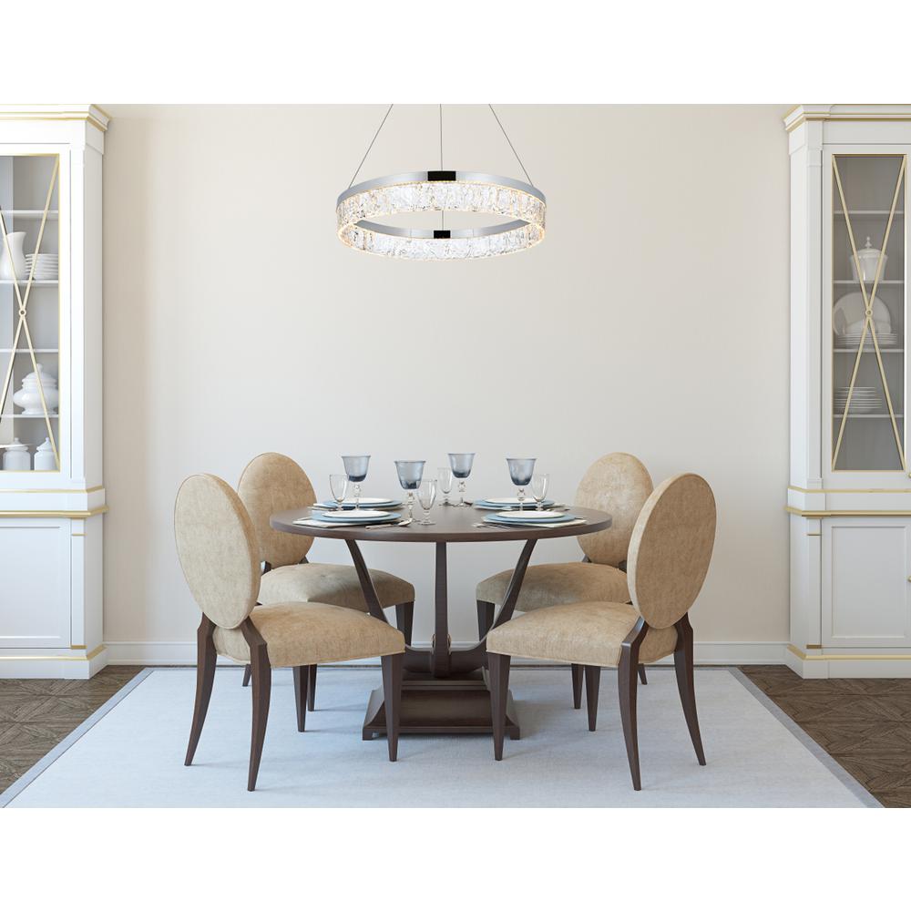 Linden 22 inch Adjustable LED chandelier in Chrome. Picture 9