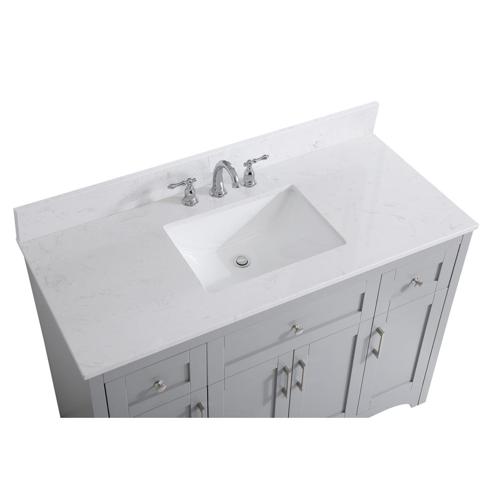 48 inch Single Bathroom Vanity in Grey with Backsplash. Picture 11