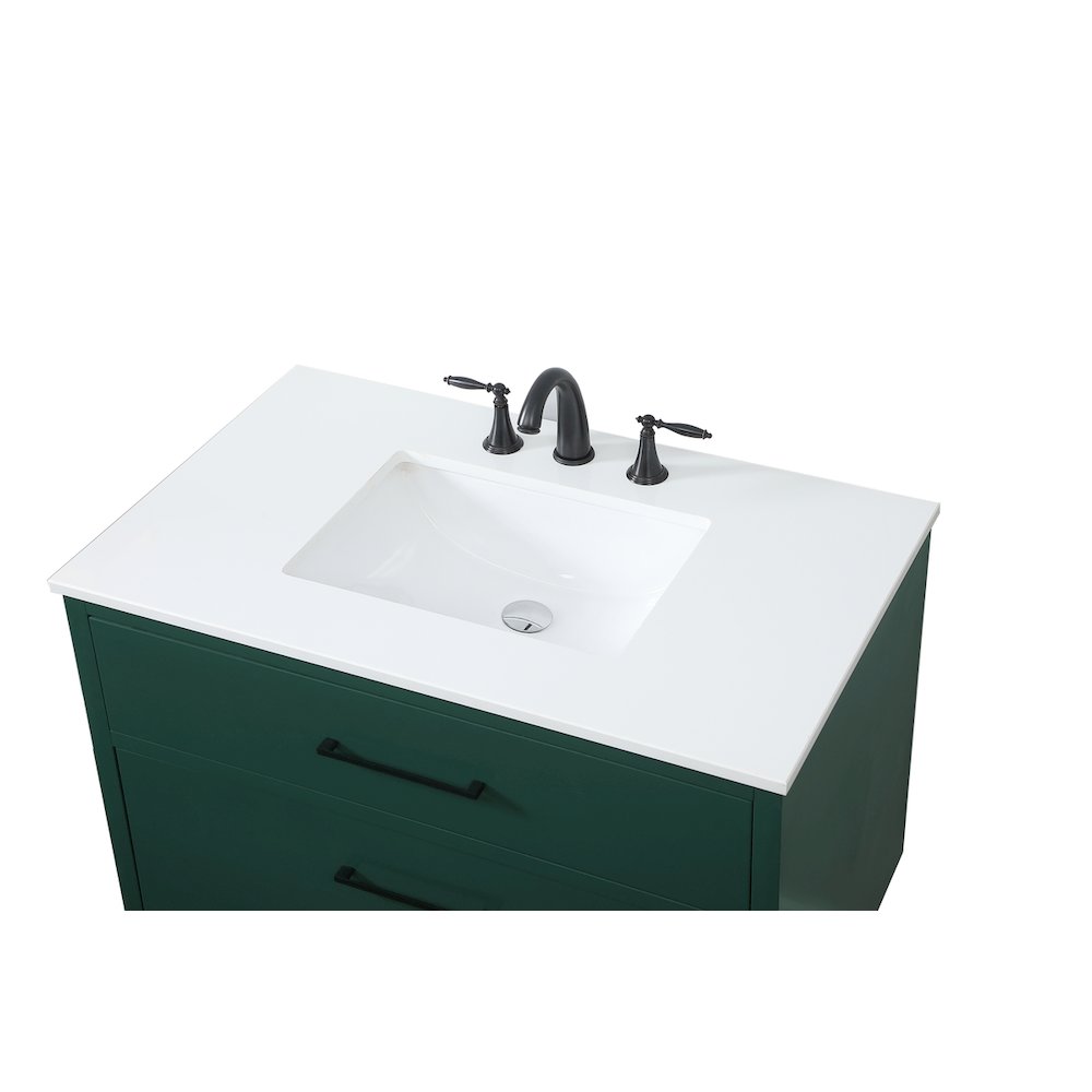 36 Inch Bathroom Vanity In Green. Picture 11