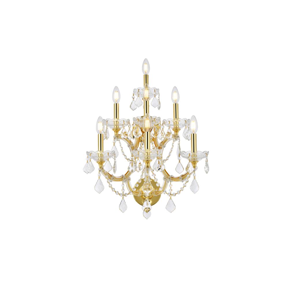 Maria Theresa 7 light Gold Wall Sconce Clear Royal Cut Crystal. Picture 1