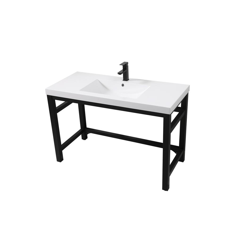 48 inch ADA compliant Single bathroom metal vanity in black. Picture 7