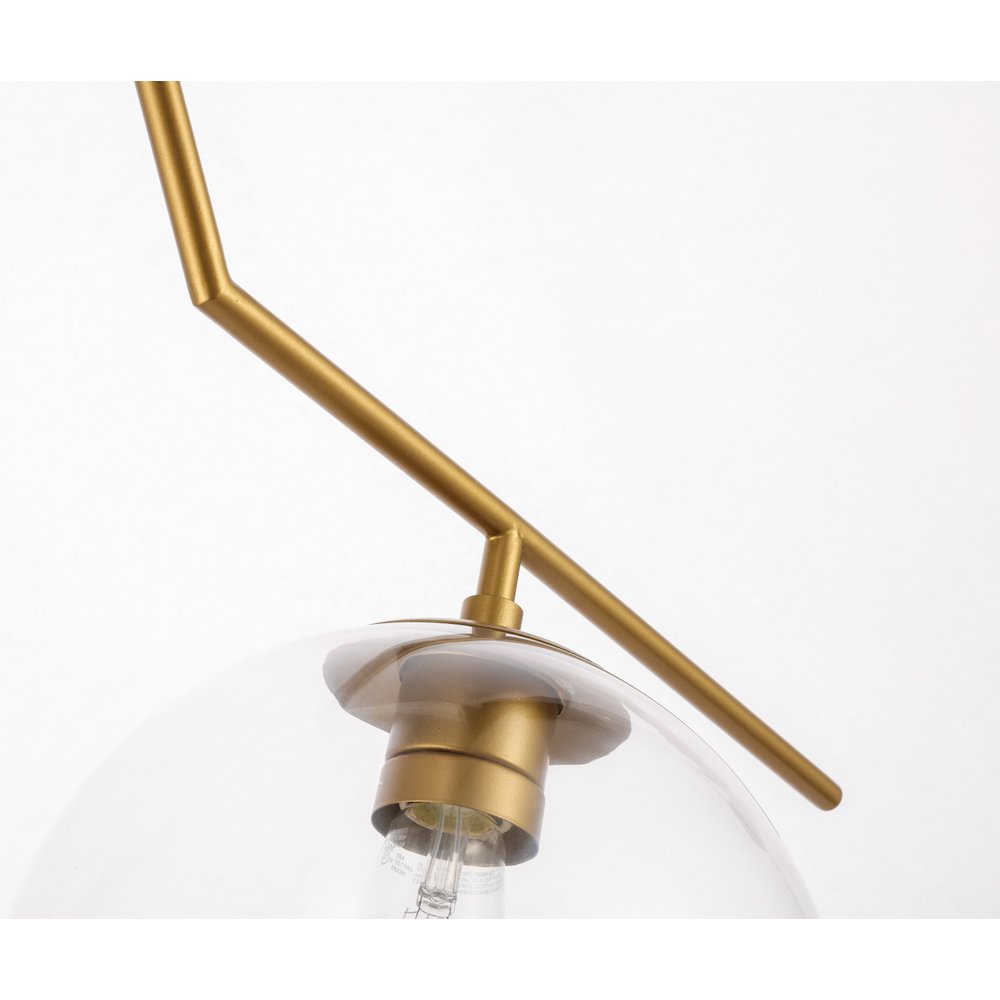 Ryland 1 Light Brass And Clear Glass Pendant. Picture 12