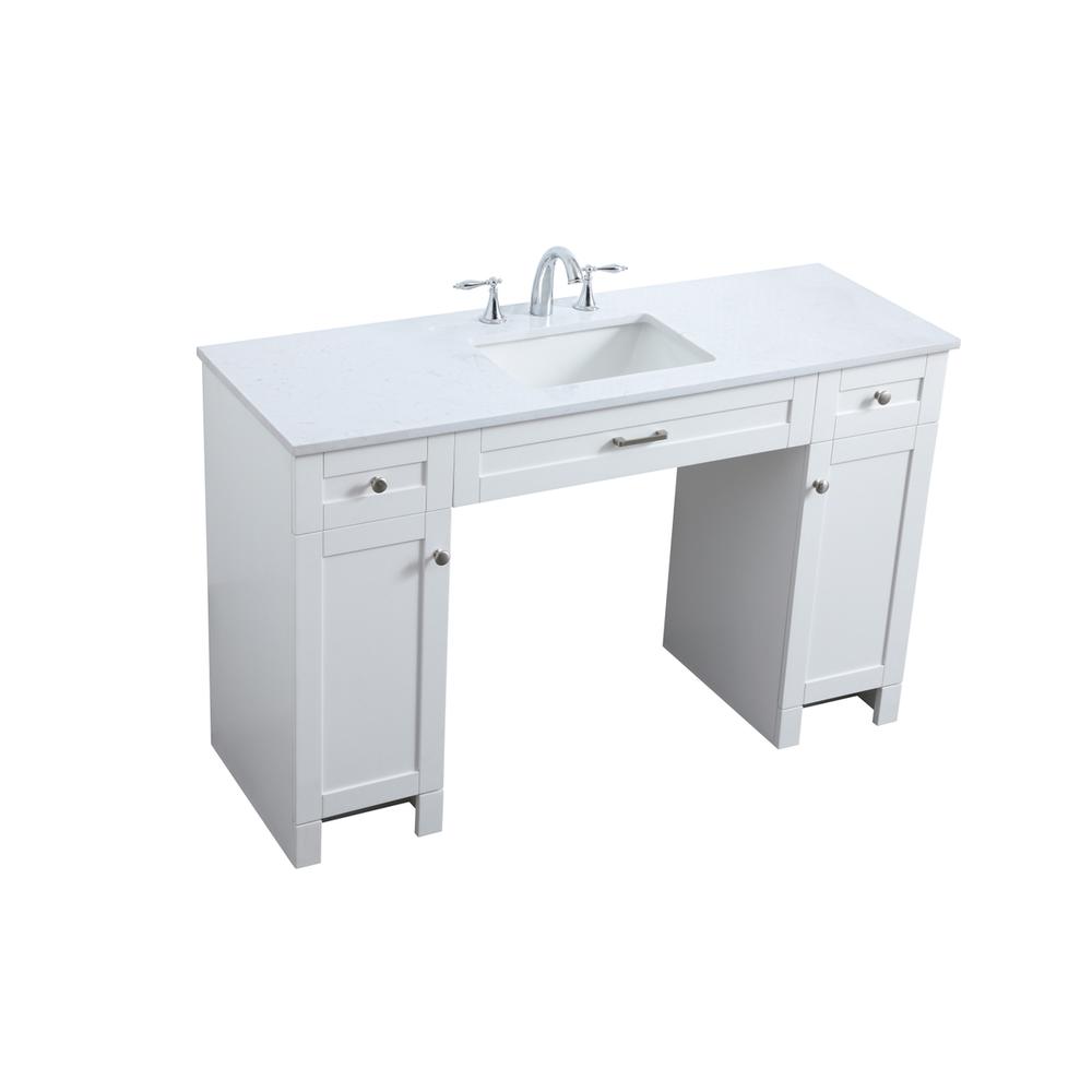 54 Inch ADA Compliant Bathroom Vanity In White. Picture 8