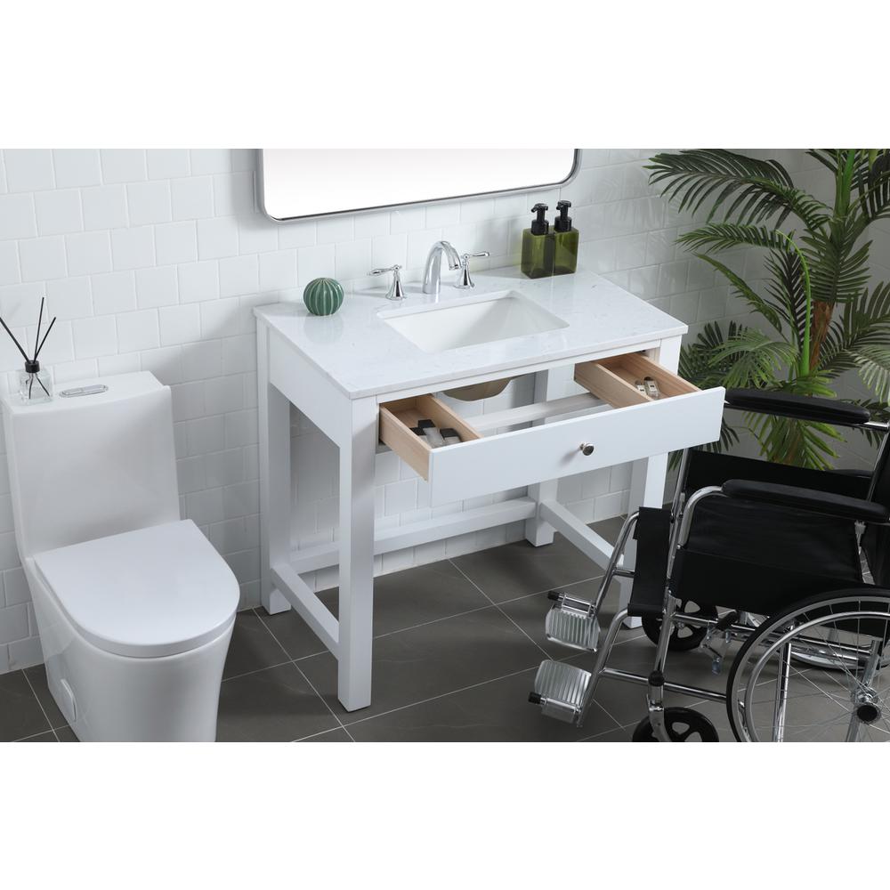 36 Inch ADA Compliant Bathroom Vanity In White. Picture 3