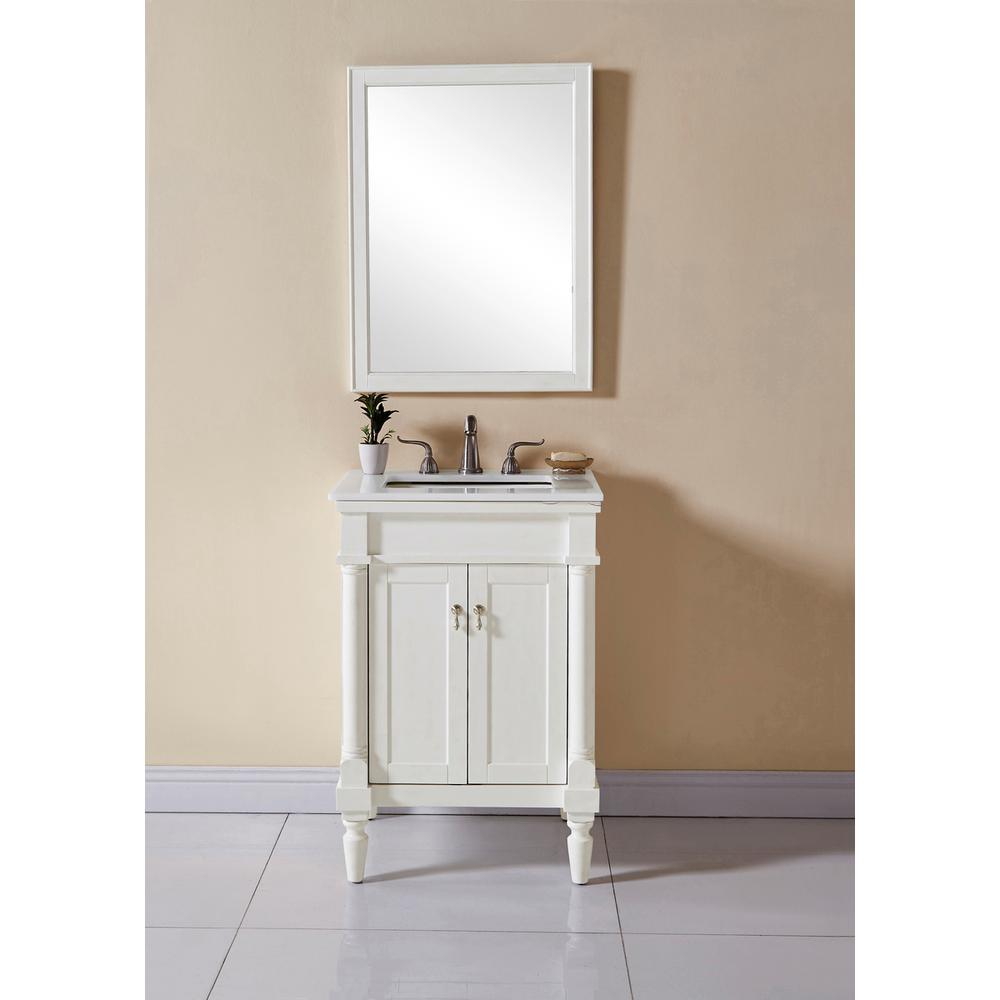 24 inch Single Bathroom vanity in Antique White. Picture 9
