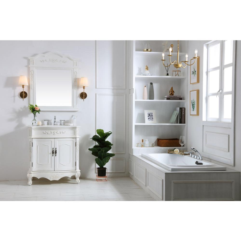 32 inch Single Bathroom vanity in antique white. Picture 7