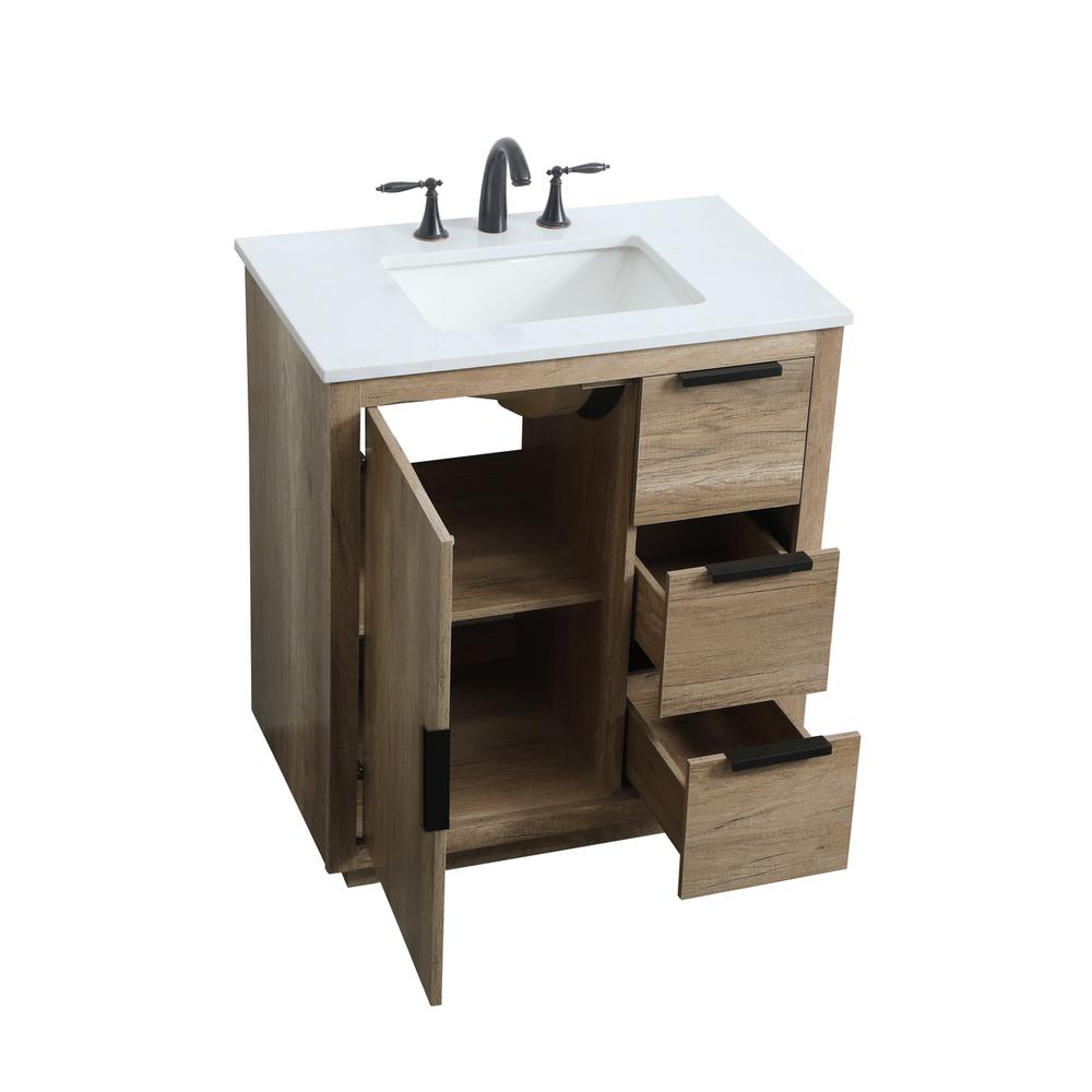 30 Inch SIngle Bathroom Vanity In Natural Oak. Picture 9