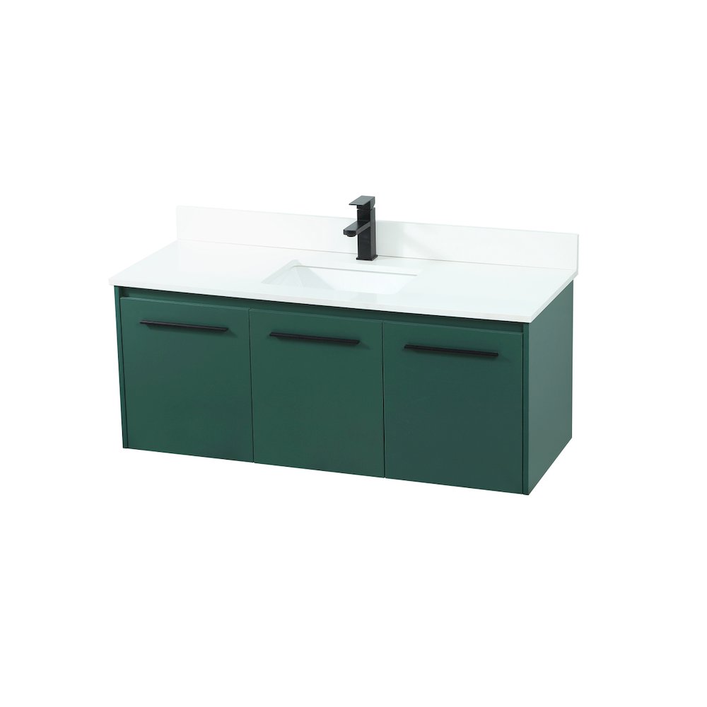 48 Inch Single Bathroom Vanity In Green With Backsplash. Picture 9