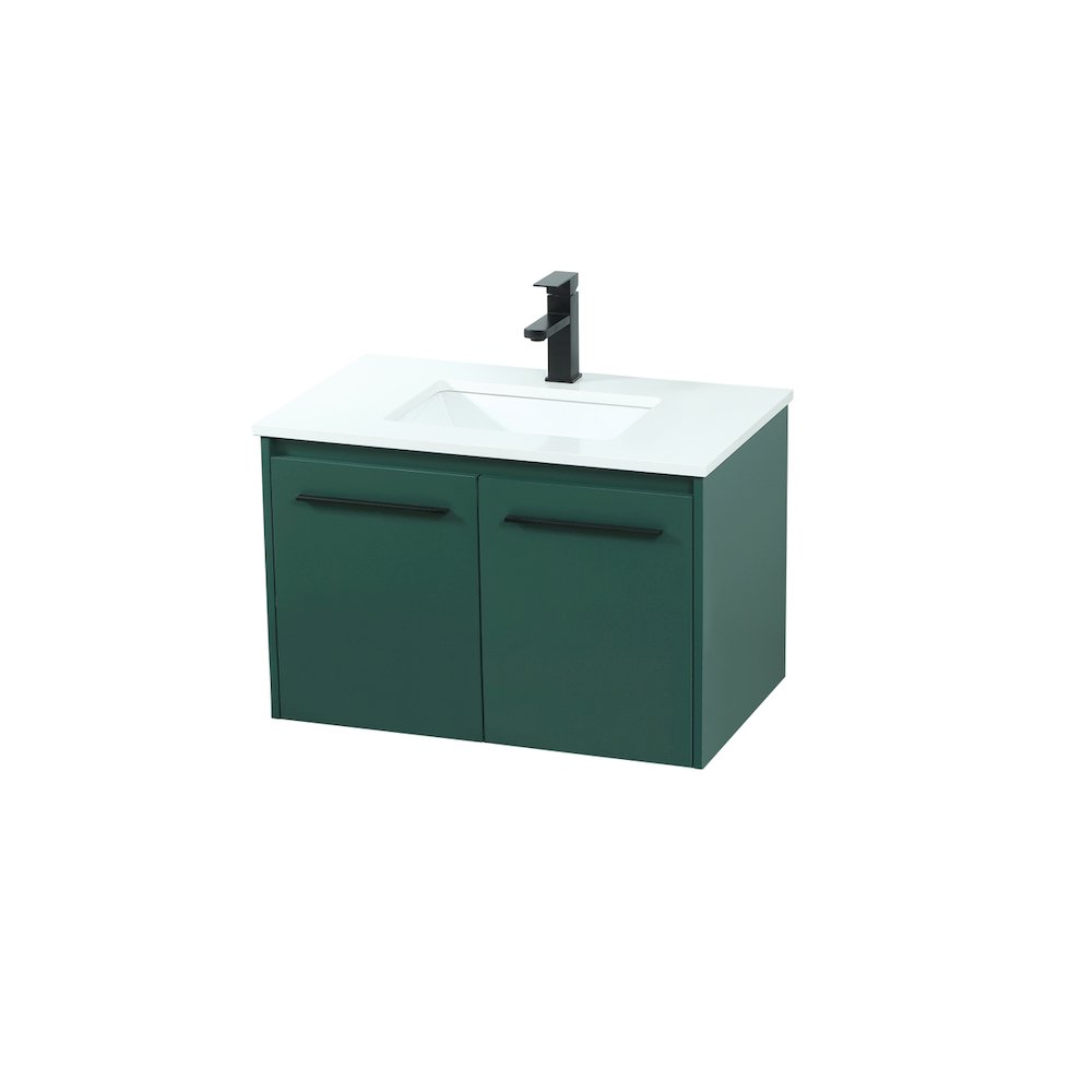 30 Inch Single Bathroom Vanity In Green. Picture 9