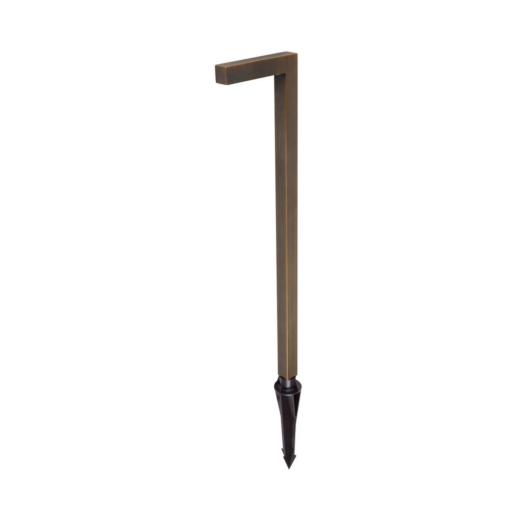 Cast brass modern linear path light. Picture 1