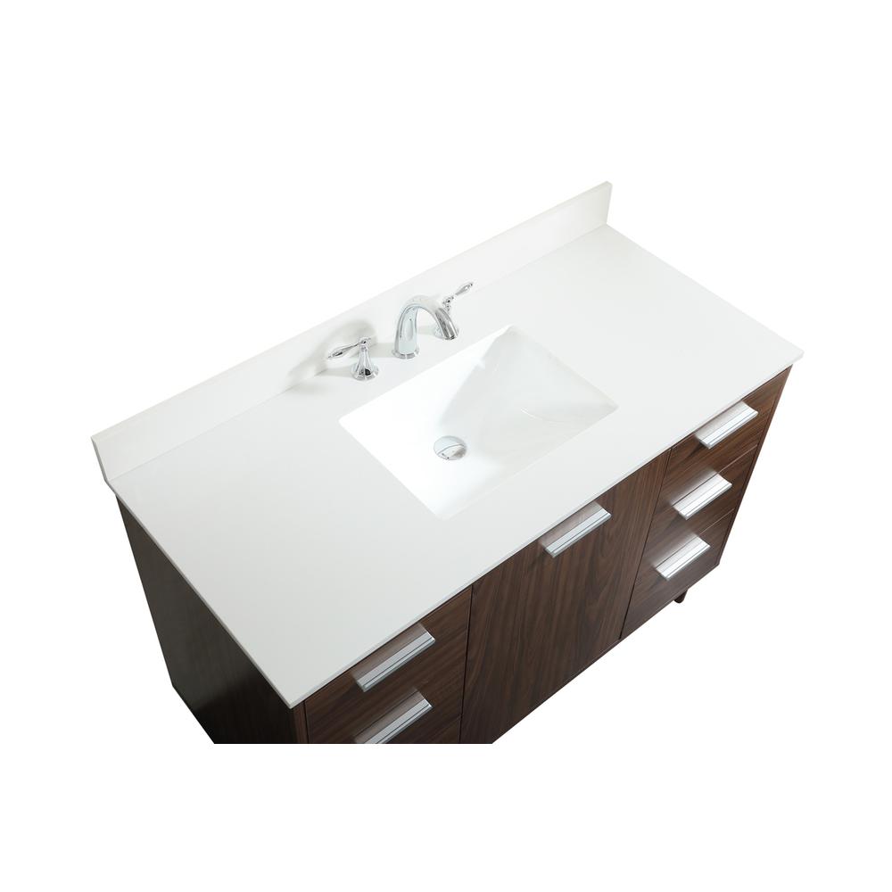 48 inch bathroom vanity in Walnut with backsplash. Picture 10