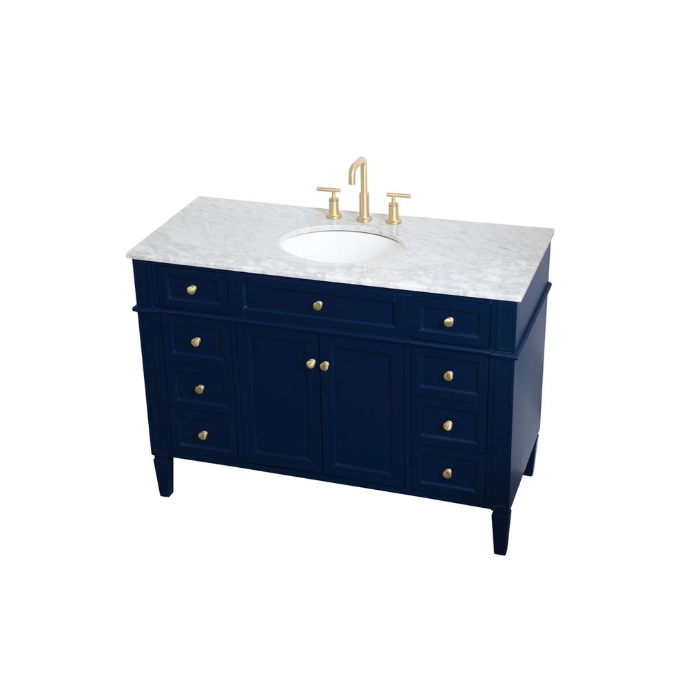 48 inch Single bathroom vanity in blue. Picture 7
