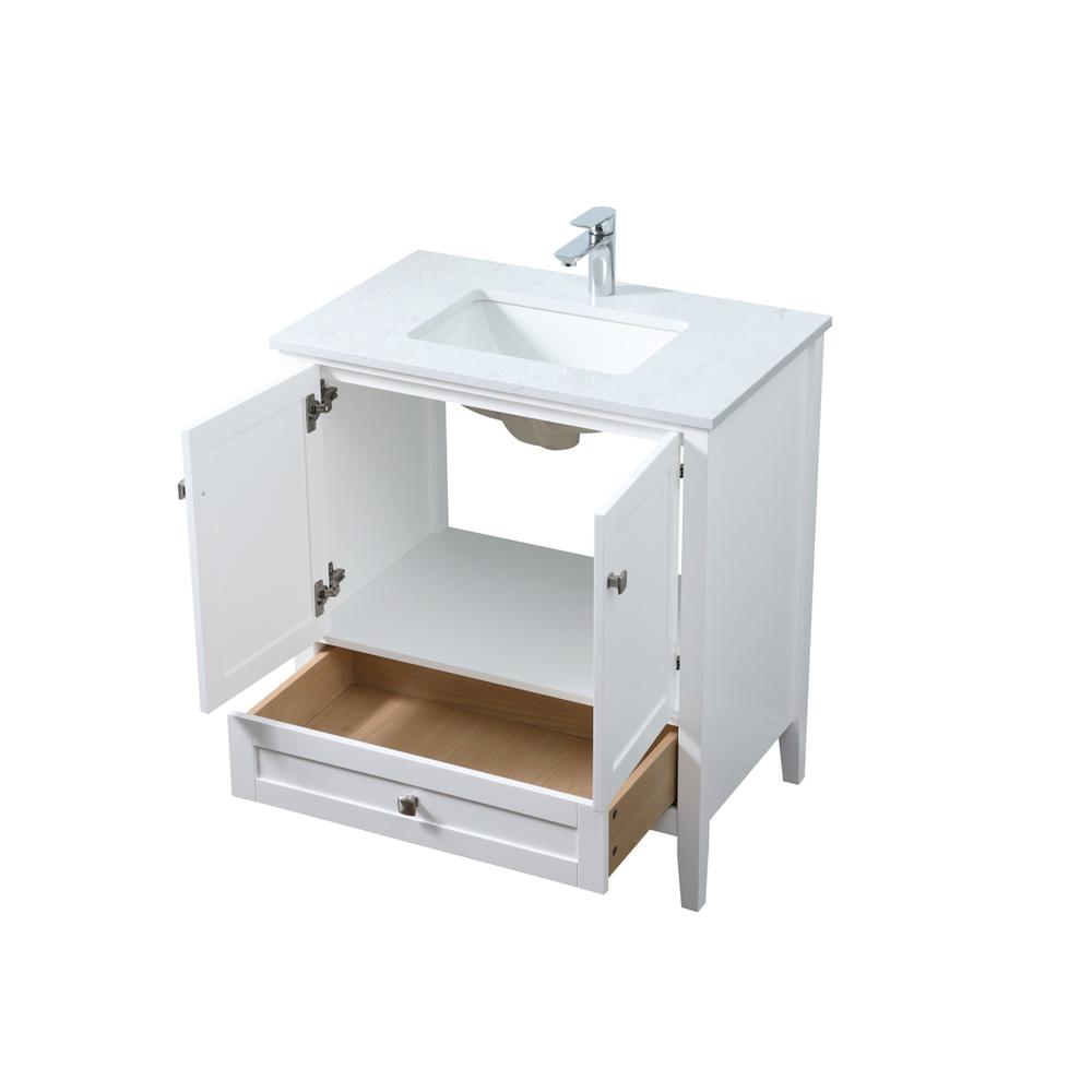 30 Inch SIngle Bathroom Vanity In White. Picture 9