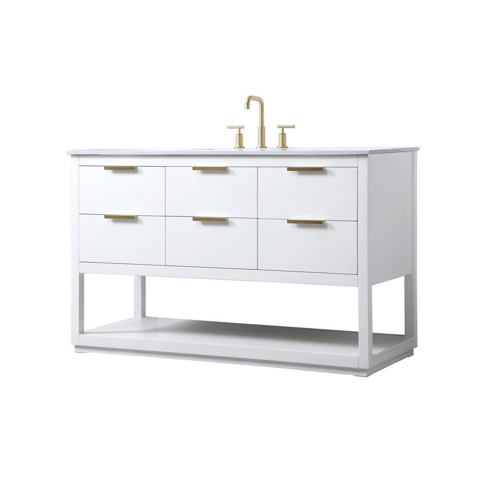 54 Inch SIngle Bathroom Vanity In White. Picture 7
