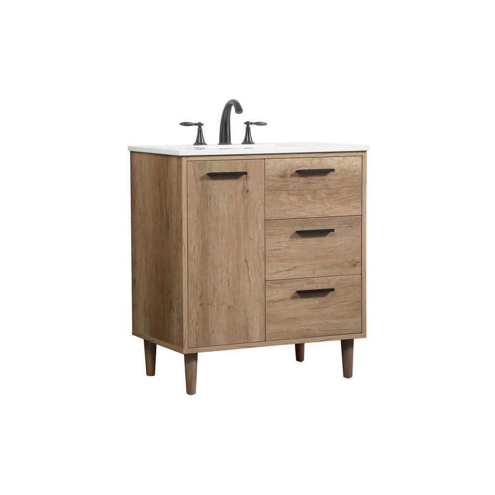30 inch Single bathroom vanity in natural oak. Picture 7