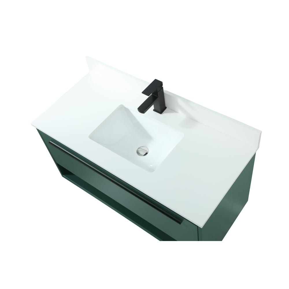40 inch Single bathroom vanity in green with backsplash. Picture 10