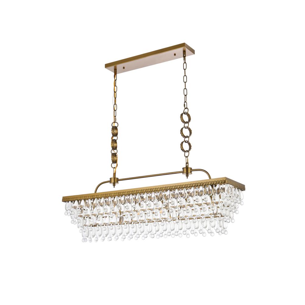 Nordic 40 inch rectangle pendant in brass. Picture 6