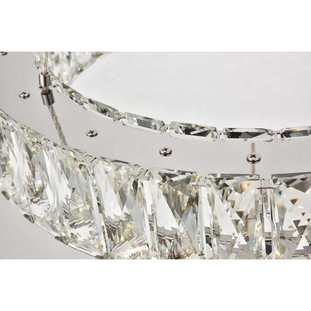 Monroe Integrated LED chip light Chrome Pendant Clear Royal Cut Crystal. Picture 4