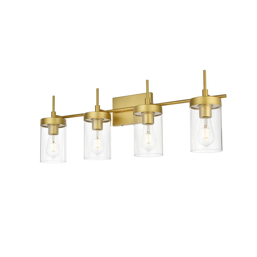 Benny 4 light Brass and Clear Bath Sconce. Picture 2