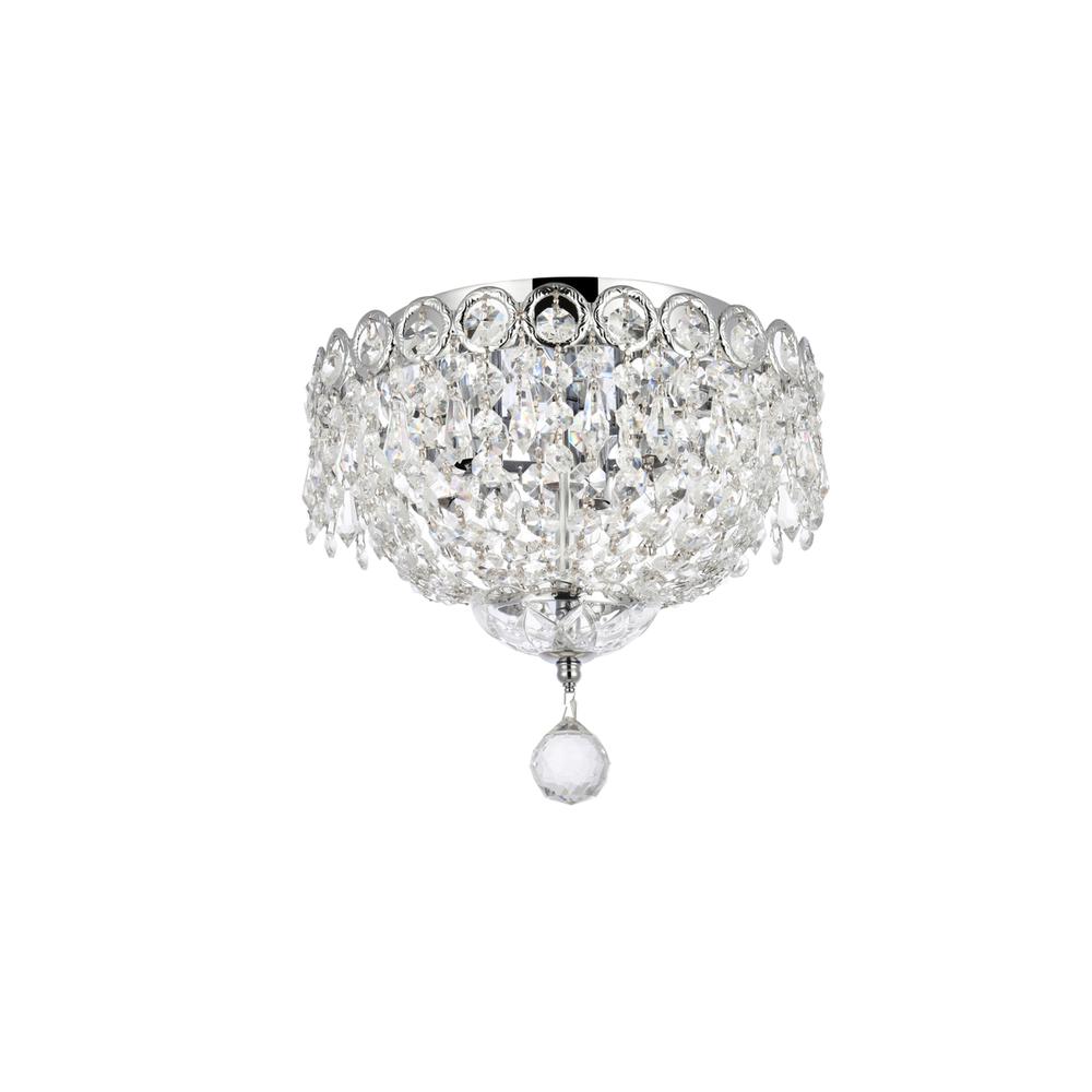 Century 3 light Chrome Flush Mount Clear Royal Cut Crystal. Picture 6