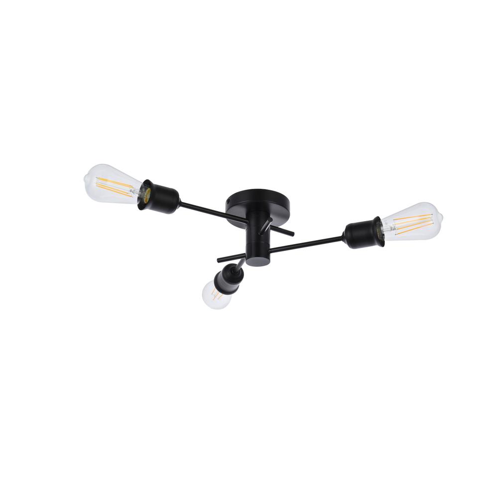Xavier 3 lights flush mount in black. Picture 6