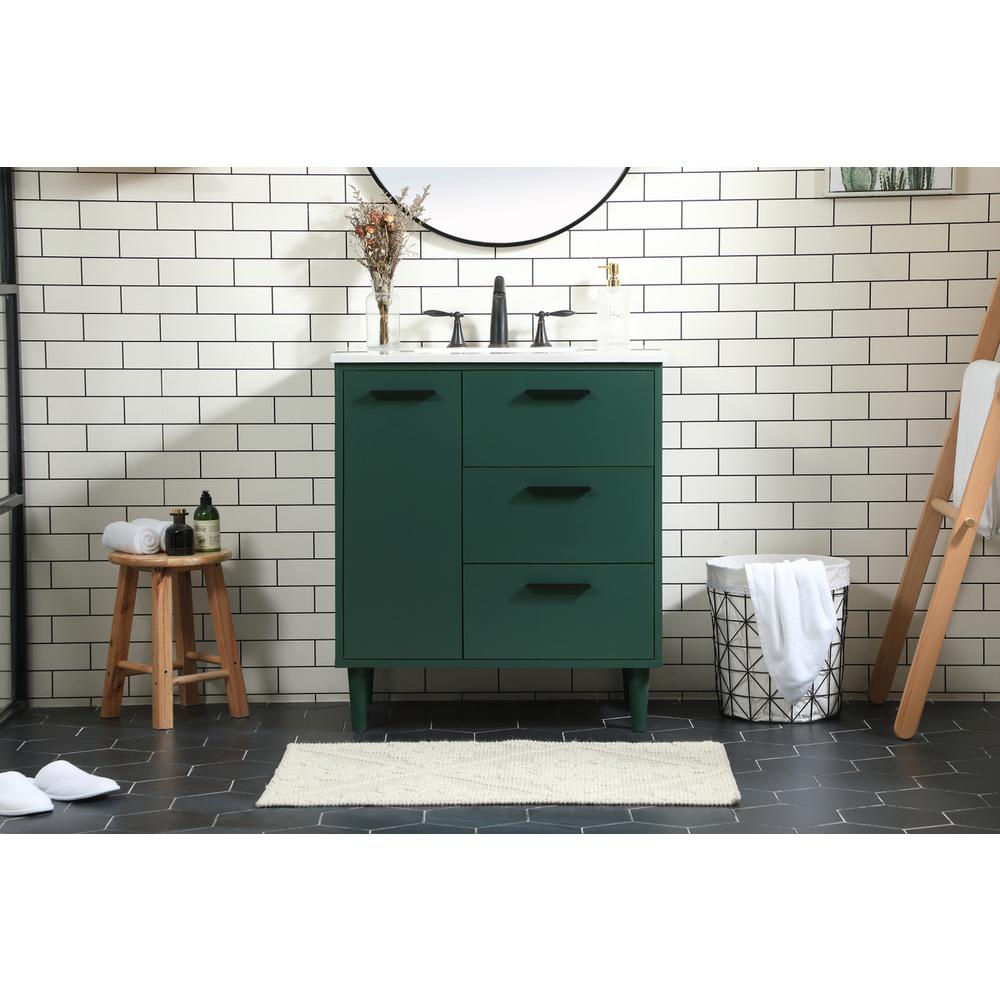 30 inch bathroom vanity in Green. Picture 14
