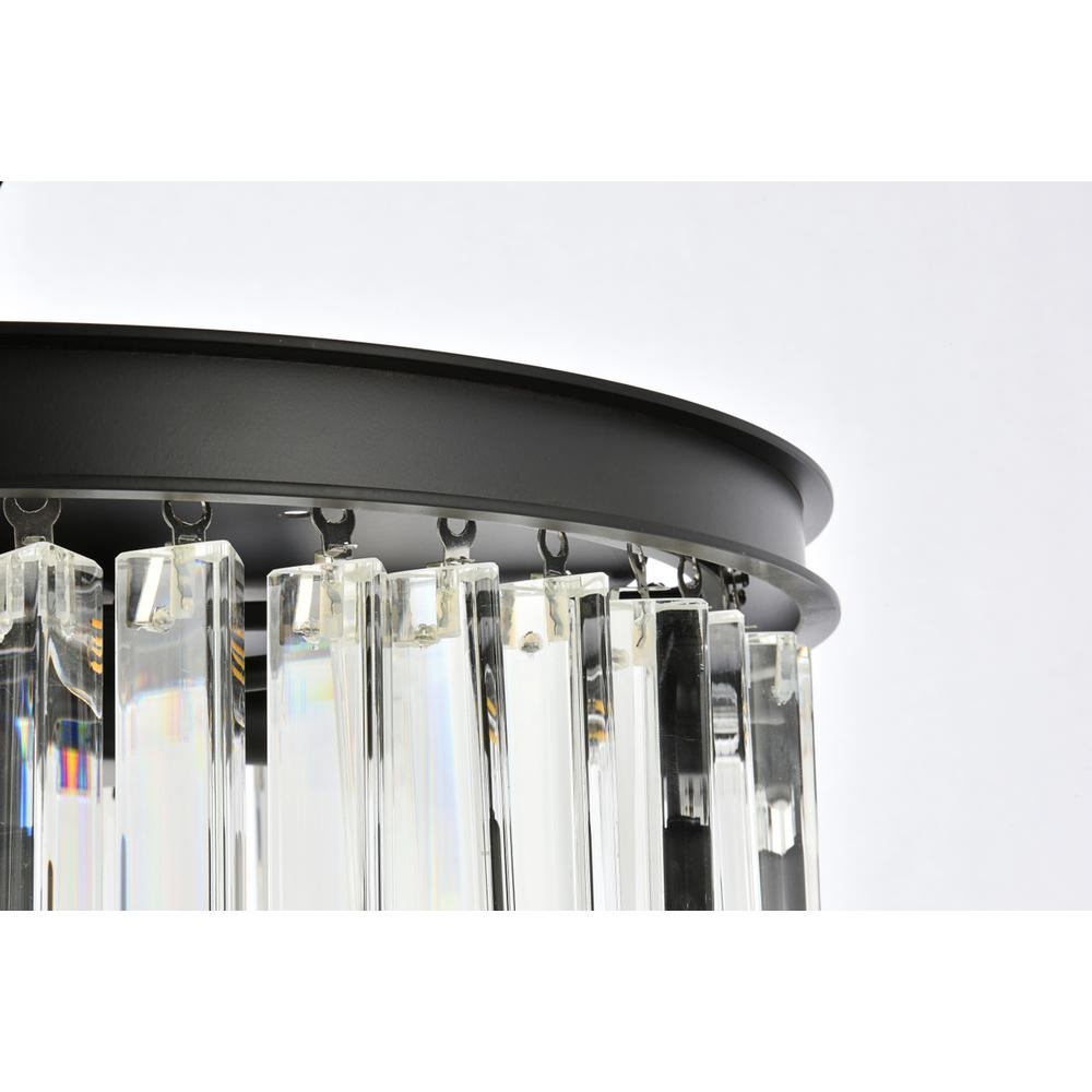 Sydney 6 light Matte Black Flush Mount Clear Royal Cut Crystal. Picture 4