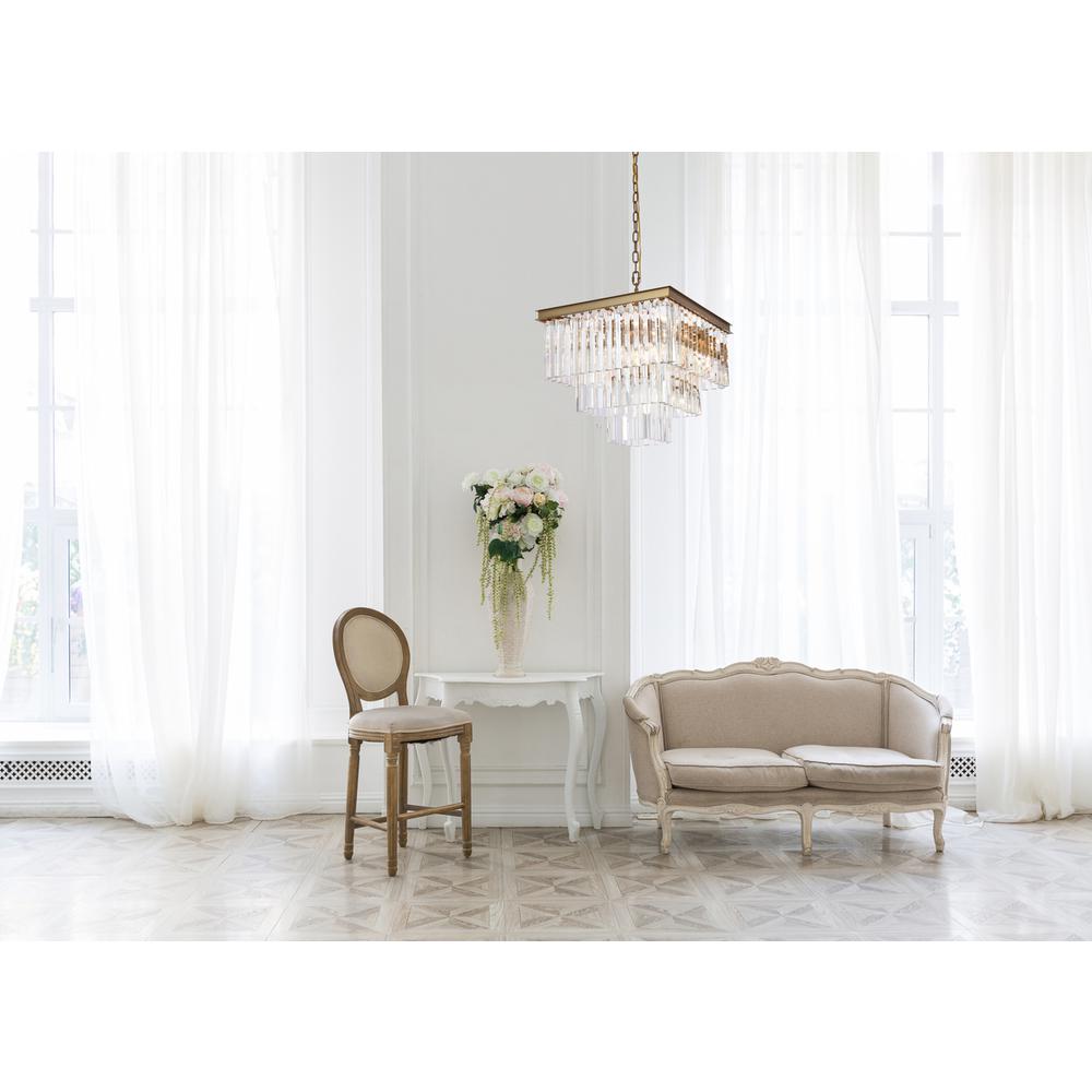 Sydney 21.5 inch square crystal chandelier in satin gold. Picture 7