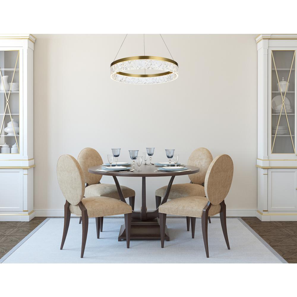 Linden 22 inch Adjustable LED chandelier in Satin Gold. Picture 9