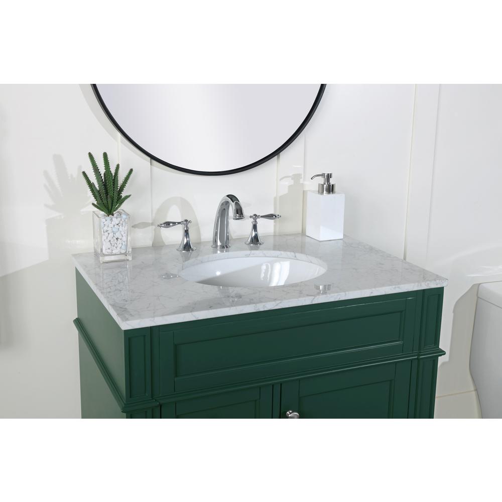 32 inch Single bathroom vanity in green. Picture 5