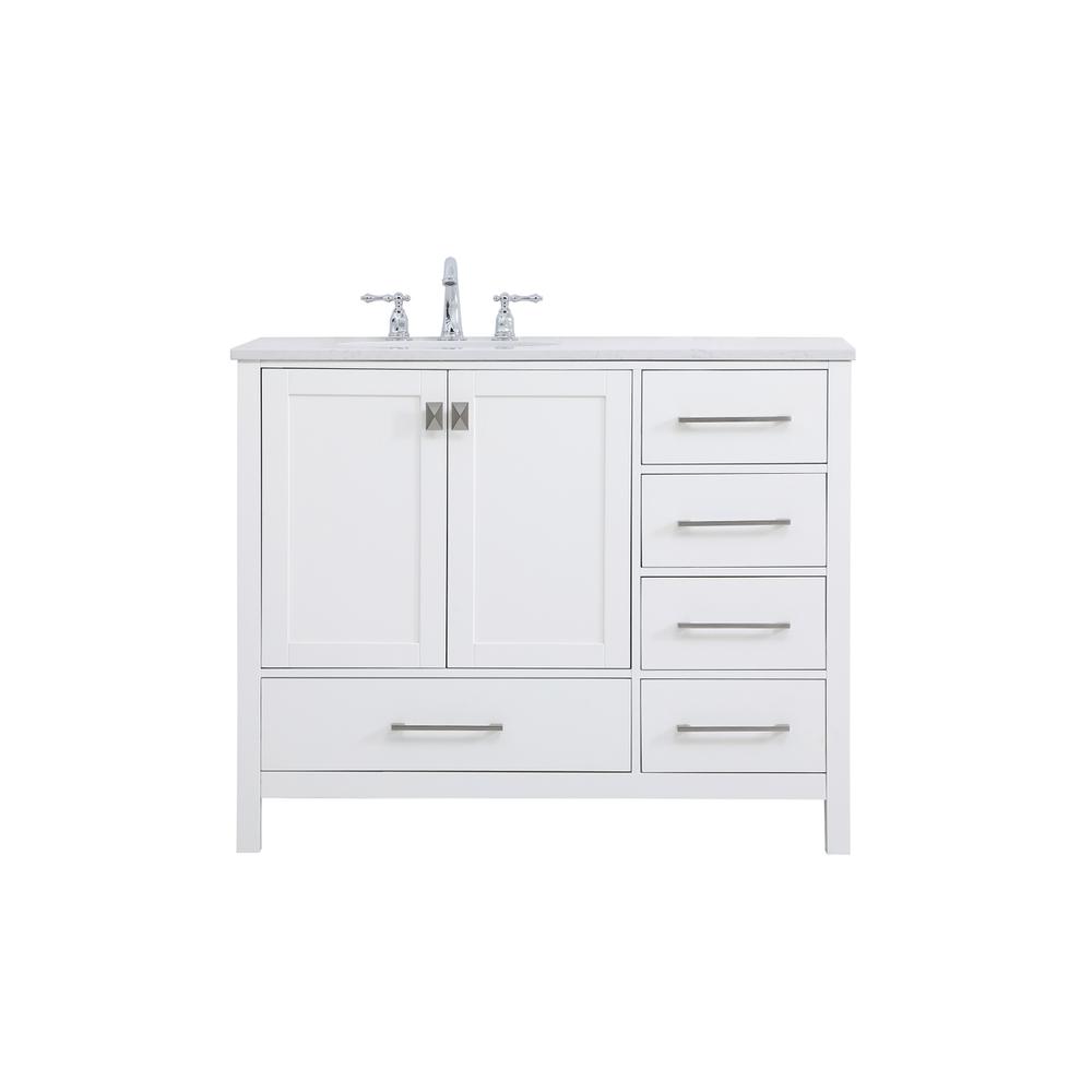 42 inch Single Bathroom Vanity in White. Picture 1